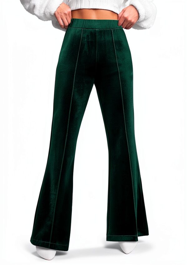 Pantalon évasé velours WWricotta femme taille haute