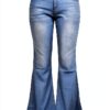 Jean Femme Taille Élastique Confortable Pantalon Femme Noir-3