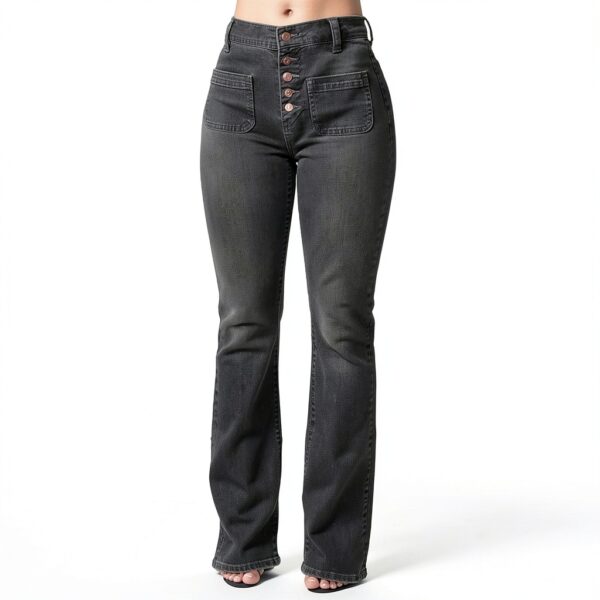 Jean femme confortable élastique noir bleu blanc grande-5