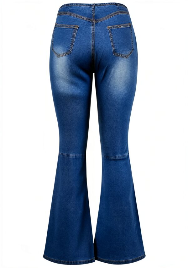 Jean Femme Confortable Taille Haute Pantalon Cargo Femme-4