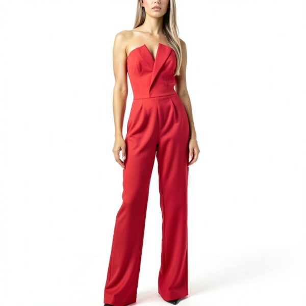 Combinaison Denim Femme Rouge Générique Polyvalente-2