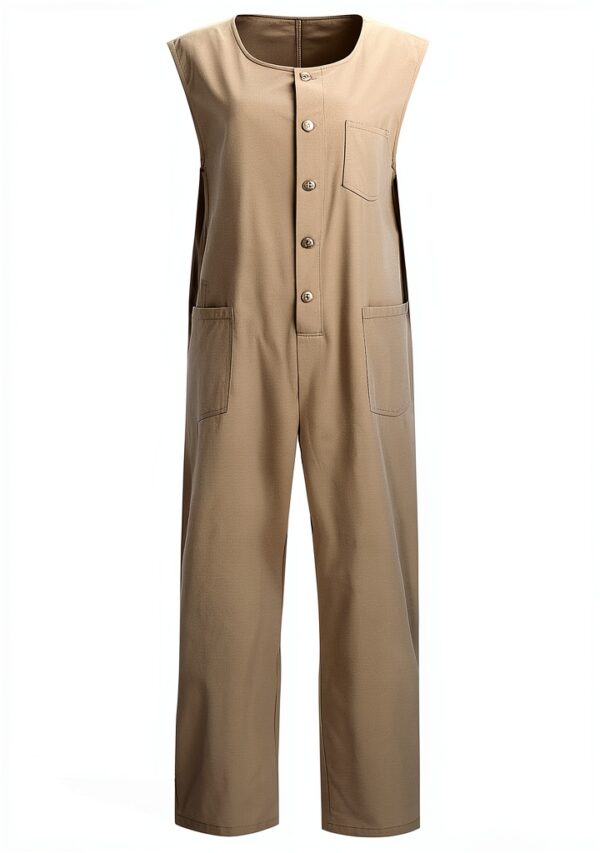 Salopette Jeans Femme Générique Beige Kaki Taille M XL XXL-1