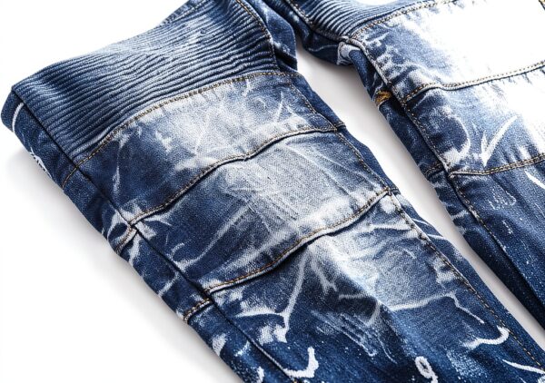 Jean Homme Slim Dénim Déchiré Bleu Noir Taille Moyenne-4