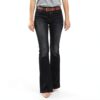 Jean femme noir stretch pantalon denim confortable-1