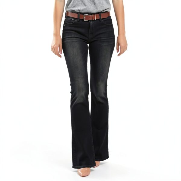 Jean femme noir stretch pantalon denim confortable-1