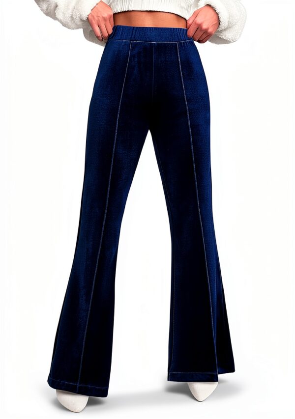 Pantalon évasé velours WWricotta femme taille haute