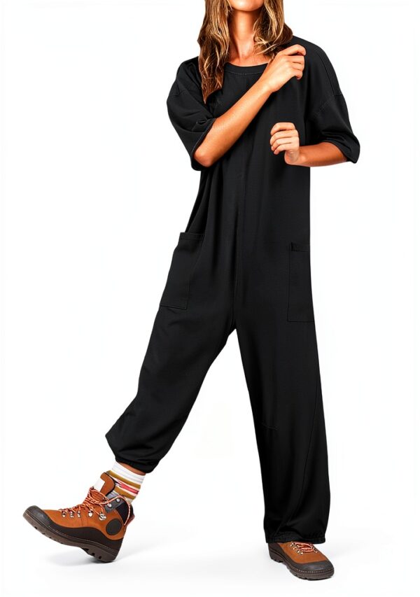 Combinaison Femme Chic Salopette Décontractée Manches