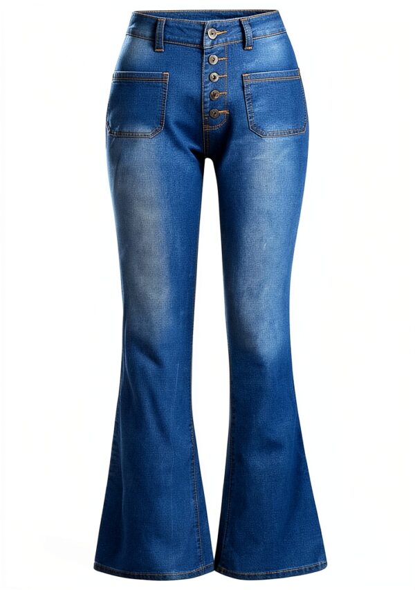 Jean Femme Pantalon Moulant Taille Élastique Bleu Noir Blanc-6