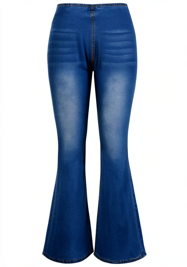 Jean Femme Confortable Taille Haute Pantalon Cargo Femme-2