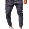 Pantalon Homme Gris Foncé Cintre Droit Taille S M L-2