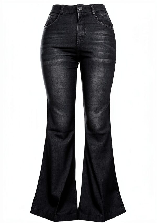 Pantalon Jean Femme Noir Bleu Taille Confortable Durable-4