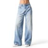 Jean femme bleu foncé confortable grande taille mode-4