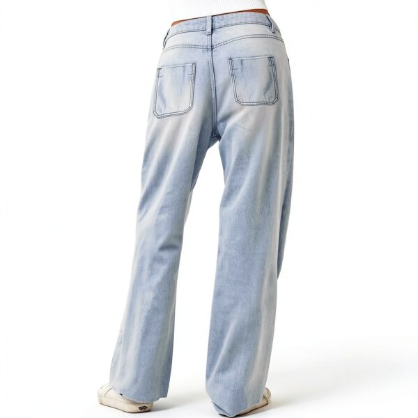 Jean Femme Slim Bleu Clair Élasticité Confort Taille M-5