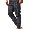 Pantalon Homme Gris Foncé Cintre Droit Taille S M L-4