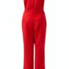 Combinaison Denim Femme Rouge Générique Polyvalente-4