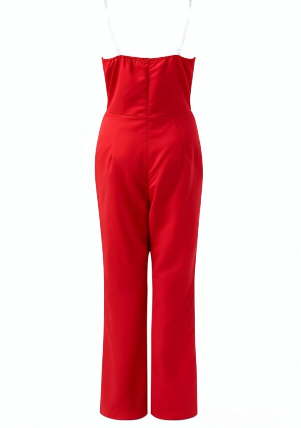 Combinaison Denim Femme Rouge Générique Polyvalente-4