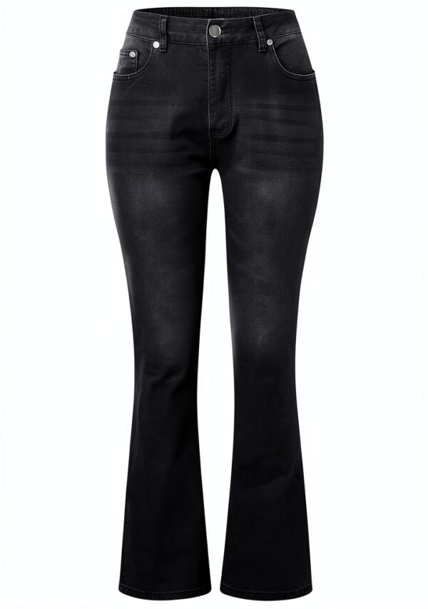 Jean femme noir stretch pantalon denim confortable-2