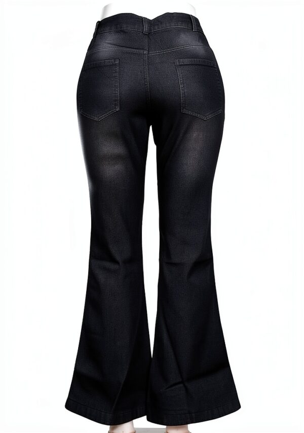 Pantalon Jean Femme Noir Bleu Taille Confortable Durable-3