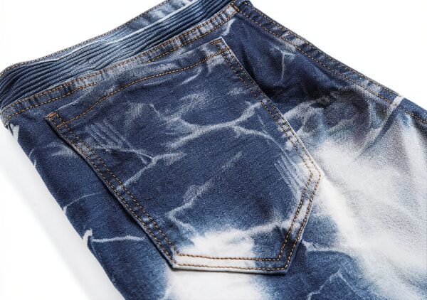 Jean Homme Slim Dénim Déchiré Bleu Noir Taille Moyenne-5
