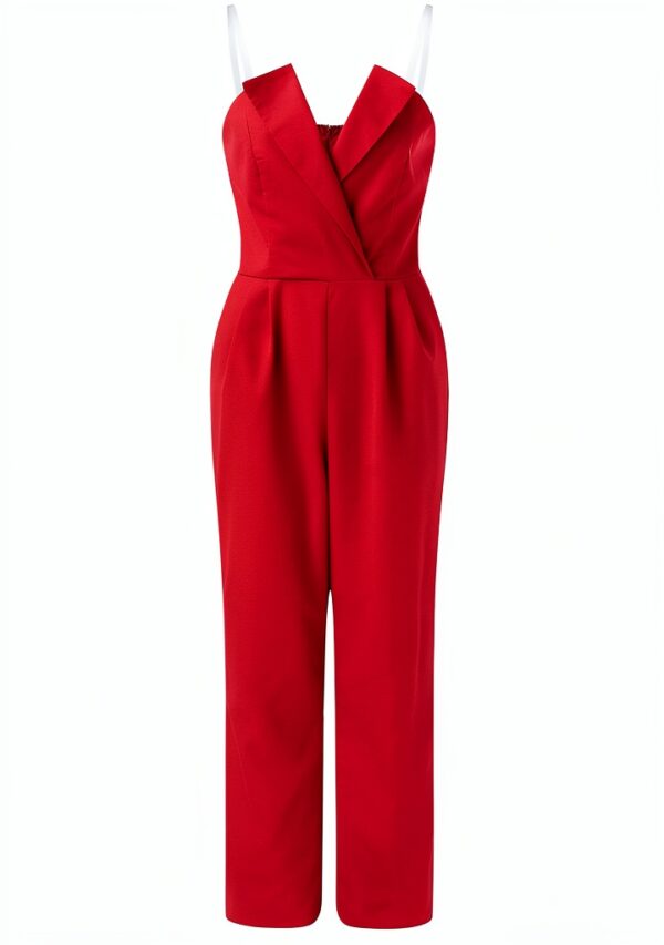 Combinaison Denim Femme Rouge Générique Polyvalente-1