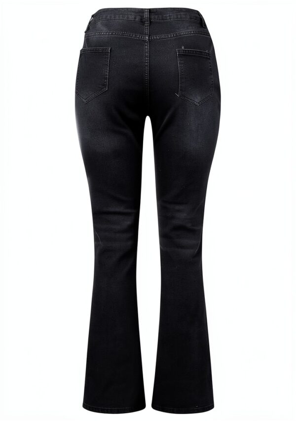 Jean femme noir stretch pantalon denim confortable-4