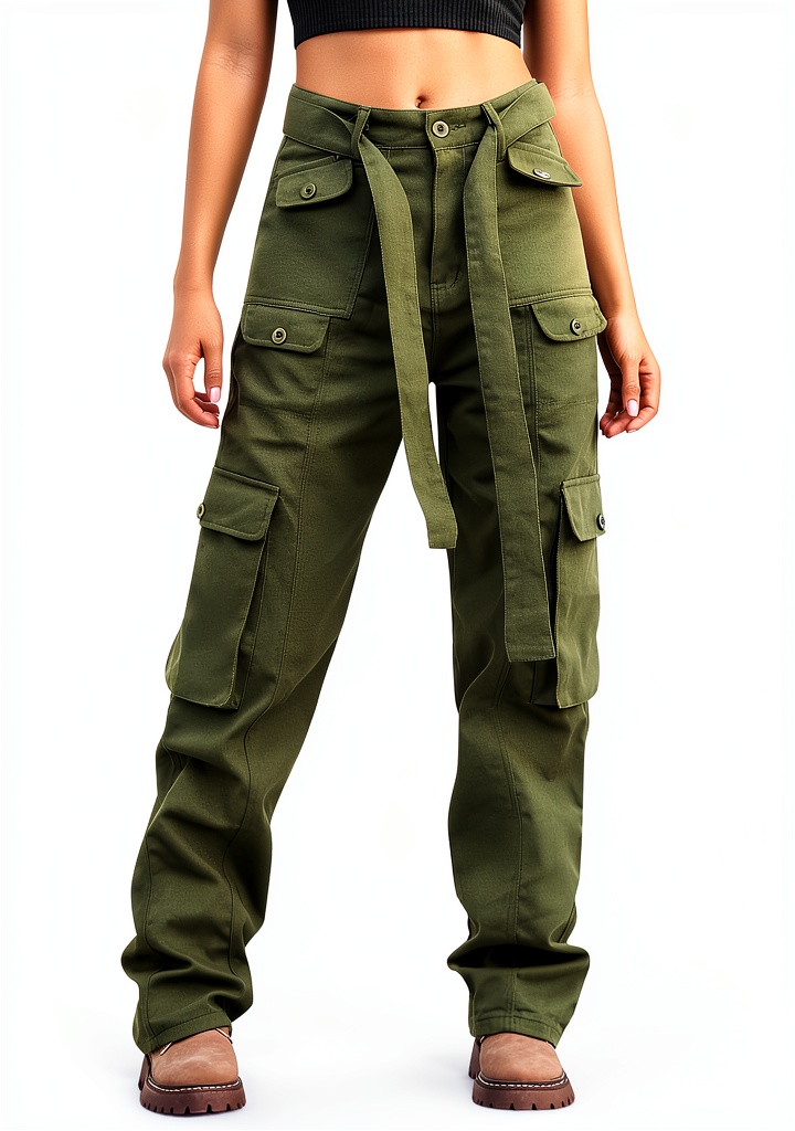 Femme portant le pantalon disco cargo baggy en mouvement