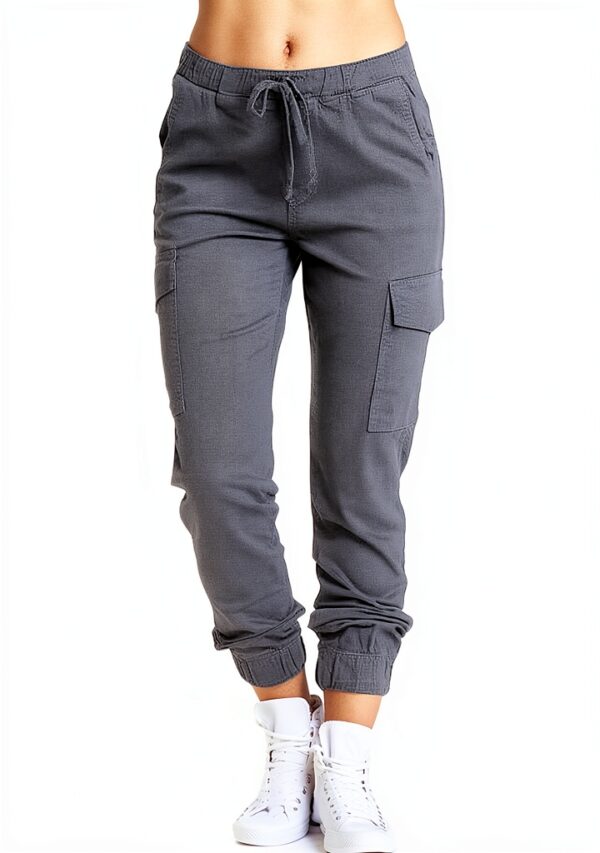 Pantalon Danse Orientale Femme Cargo Taille Elastique Noir