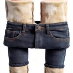 Pantalon Jogger Femme WWricotta Bleu Taille Haute Polaire-0