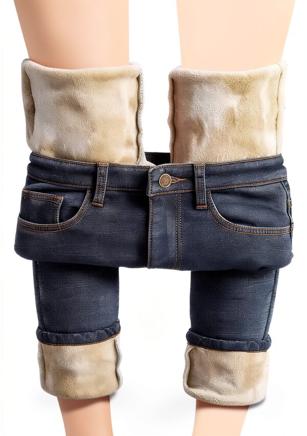 Pantalon Jogger Femme WWricotta Bleu Taille Haute Polaire-0