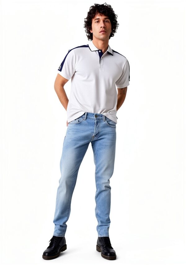 Tee Shirt Coton Élasthanne Homme Coupe Régulière Wk43-3