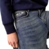 Skinny Jeans Bleu Coton Homme Pantalon Décontracté Moderne-2