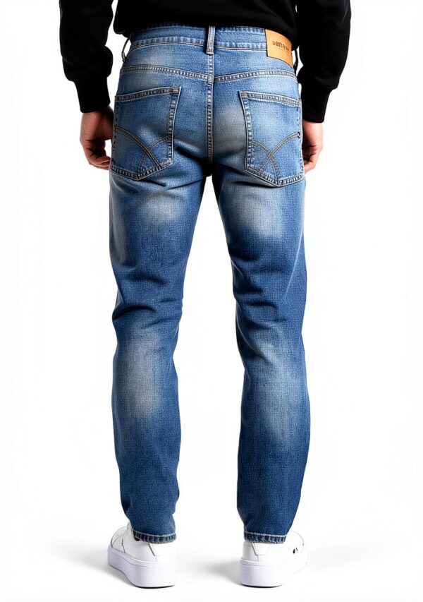 Jean denim slim GAS homme manches courtes bleu-2
