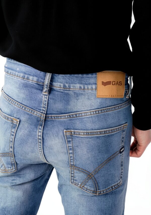 Jean denim slim GAS homme manches courtes bleu-3