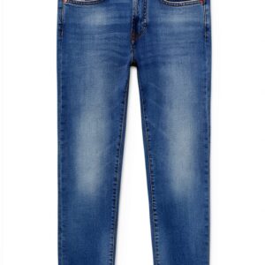 Veste Denim Slim Manches Courtes Fermeture Éclair Homme-0