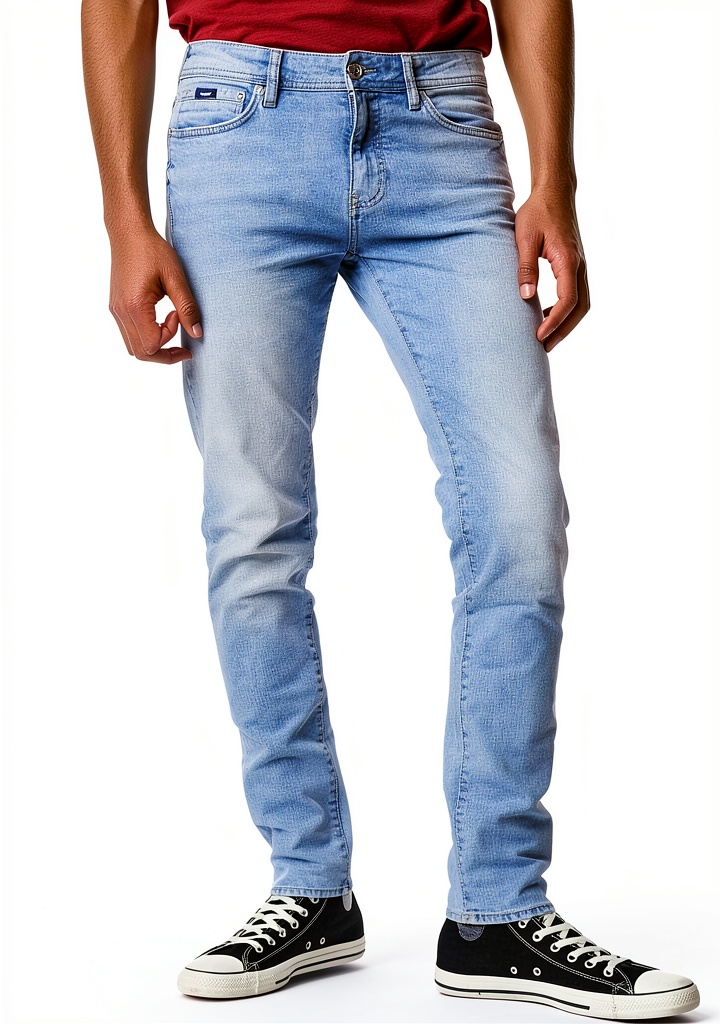 Jeans skinny Gas Sax wk56 porté en contexte urbain, homme marchant dans les rues de Paris