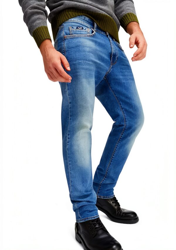 Veste Denim Slim Manches Courtes Fermeture Éclair Homme-1