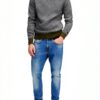 Veste Denim Slim Manches Courtes Fermeture Éclair Homme-2