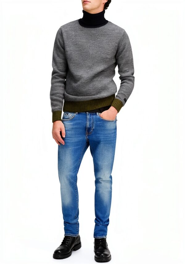 Veste Denim Slim Manches Courtes Fermeture Éclair Homme-2