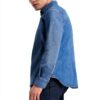 T-Shirt Bleu Coton Élasthanne Homme Manche Longue-1