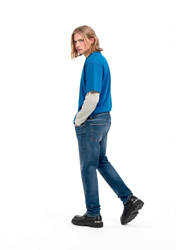 Coton Elegant T shirt Homme a7935 99% Coton-2