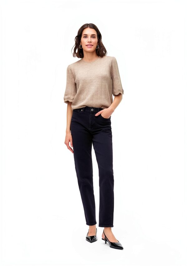 Jean femme VERO MODA denim bleu moyen - coupe droite durable-4