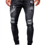 Jeans Slim Homme Stretch Noir XL - Confort et Style-0