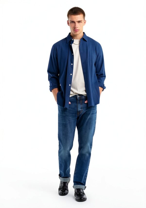Coton Homme T-shirt B0598 Coupe Classique 98% Coton 2% Élastique-1