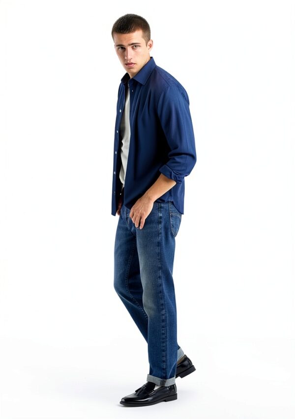 Coton Homme T-shirt B0598 Coupe Classique 98% Coton 2% Élastique-2
