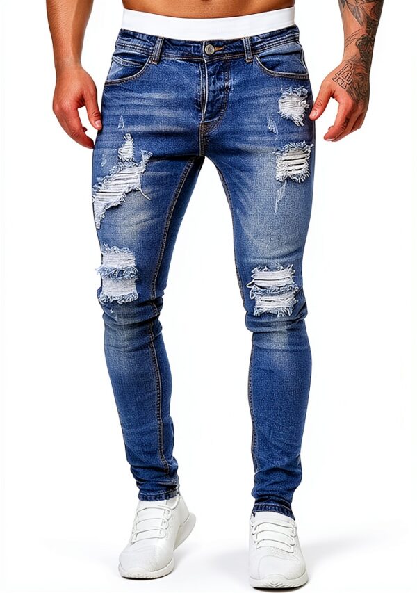 Jeans Slim Homme Stretch Noir XL 4 poches Confort Premium Tissu-0