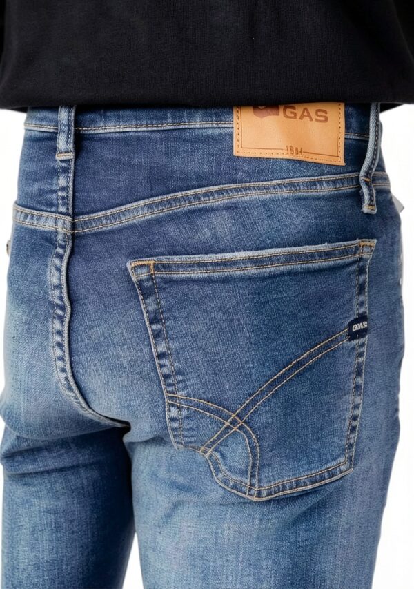 gas Jean coupe skinny bleu denim STR 10 1/2 oz Sax Zip Rev 351450030789-3
