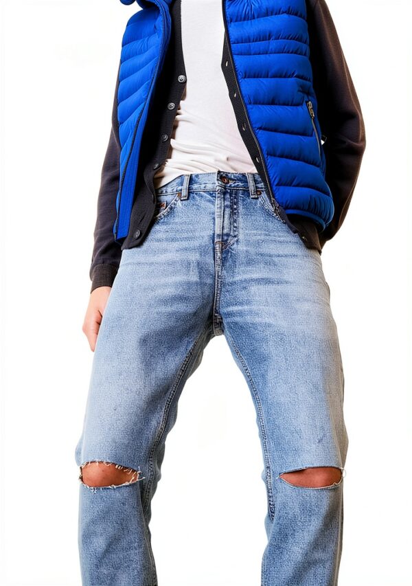 Jean TEO Simple Fit Tapered Homme 5 poches 116/104 65 cm 100% Coton-2