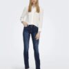 Jean Flared ONLBLUSH Taille Moyenne Flared Fit Jeans Bleu Denim-5
