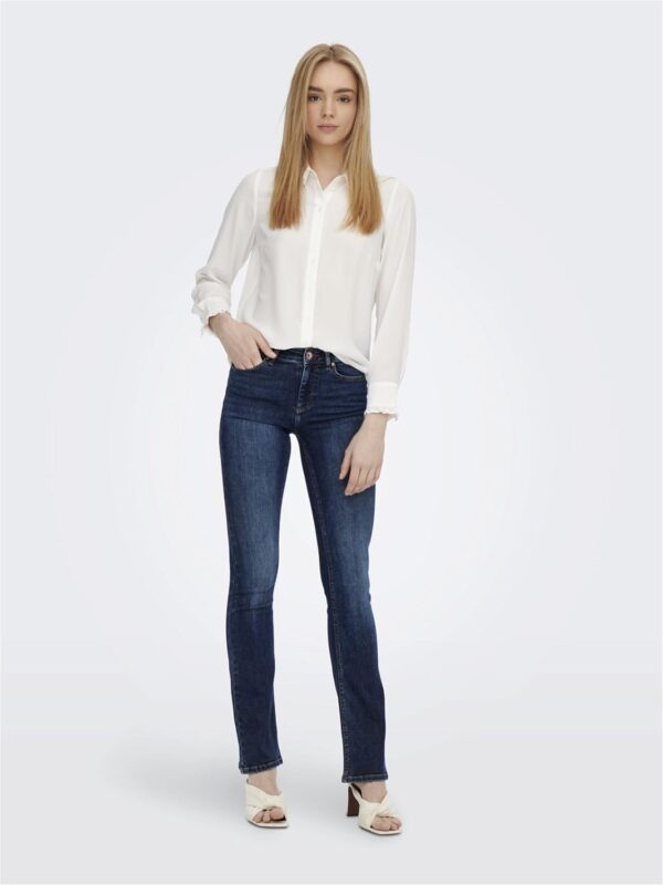 Jean Flared ONLBLUSH Taille Moyenne Flared Fit Jeans Bleu Denim-5