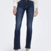 Jean Flared ONLBLUSH Taille Moyenne Flared Fit Jeans Bleu Denim-3